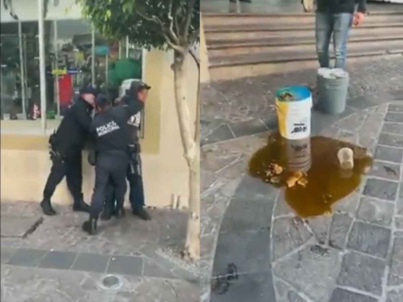 Policias detienen a vendedor de miel en Michoacán