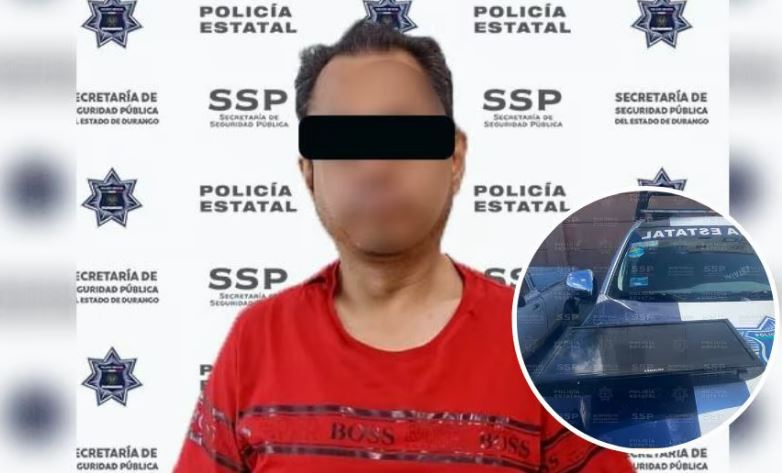 Sujeto intenta llevarse una televisión de un hotel en Durango