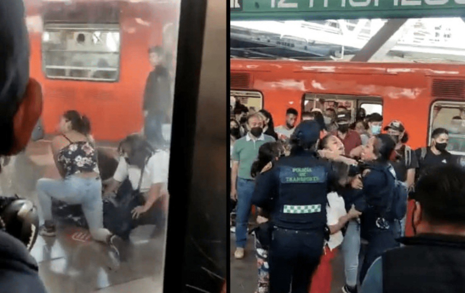 Zafarrancho en el metro, mujer policía es violentada
