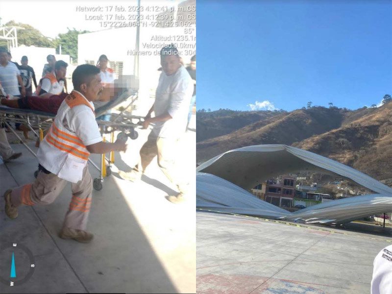 Colapsa domo de unidad deportiva en Chiapas