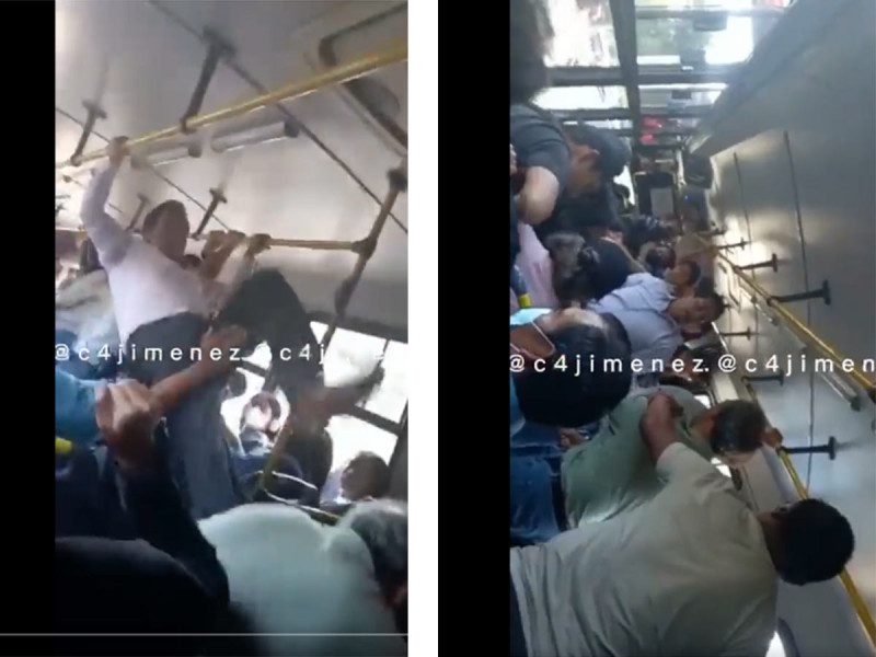 Patean a abuelito en camión de CDMX