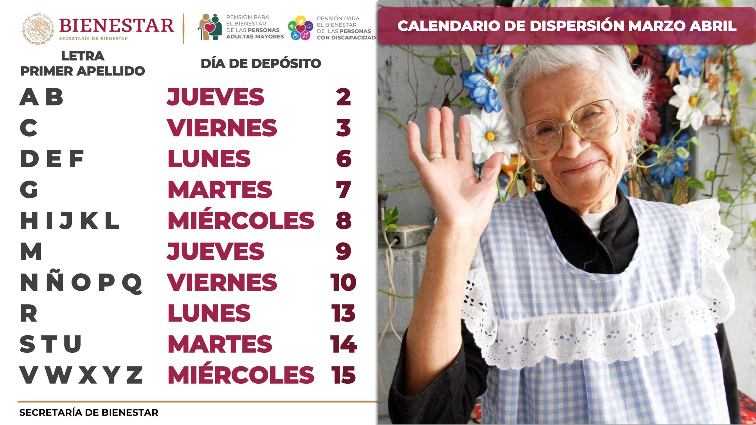 Inicia pago de pensiones a personas adultas mayores de Marzo