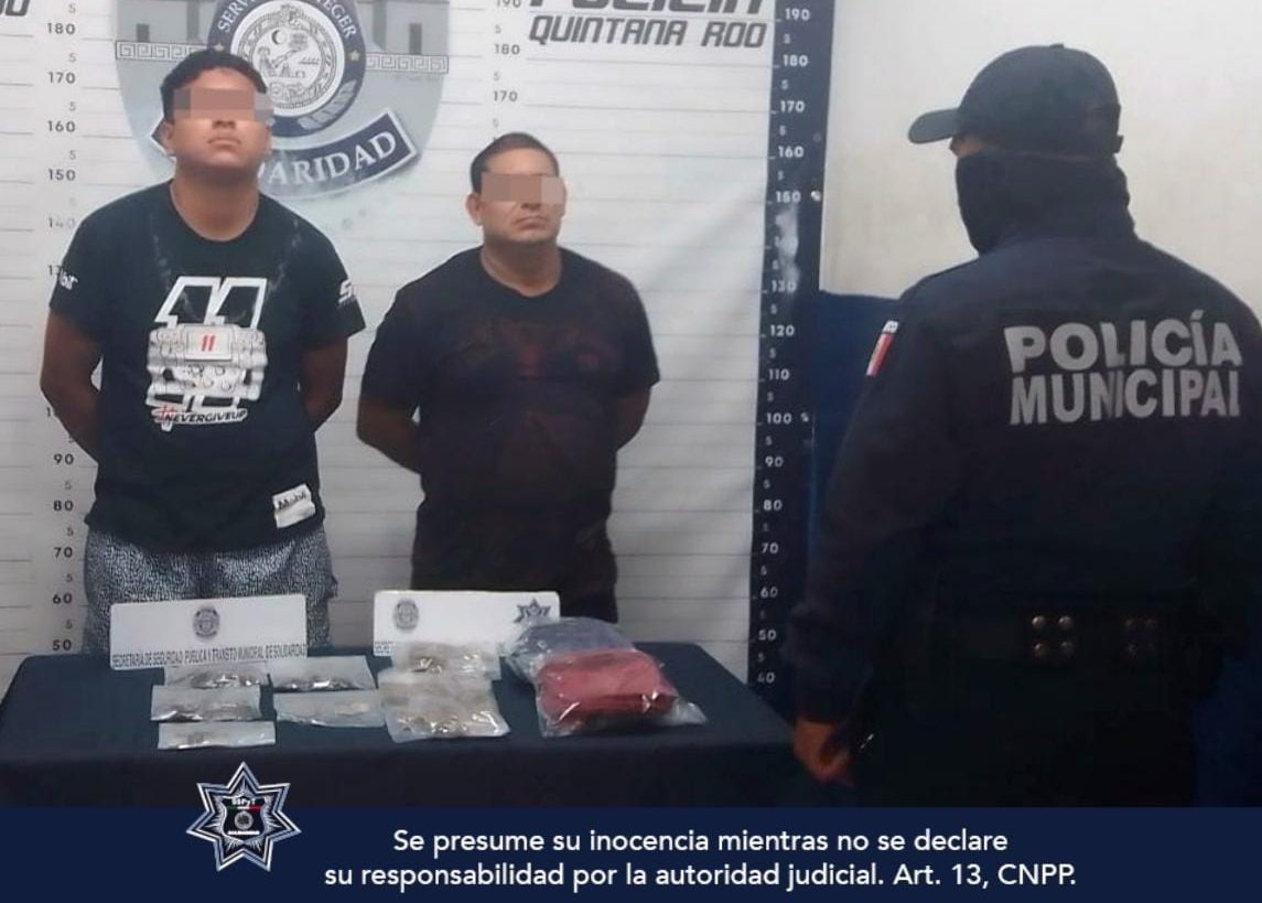 Detienen a 3 hombres con drogas en Playa del Carmen