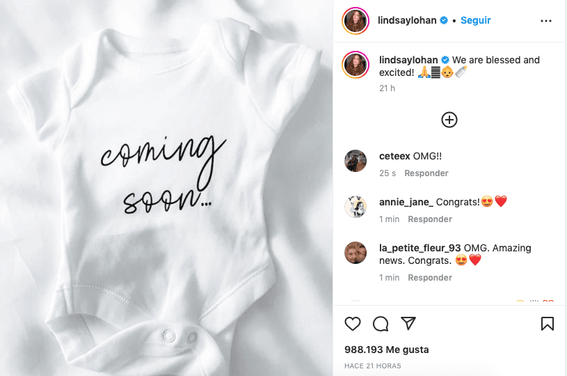 Lindsay Lohan está embarazada de su primer hijo
