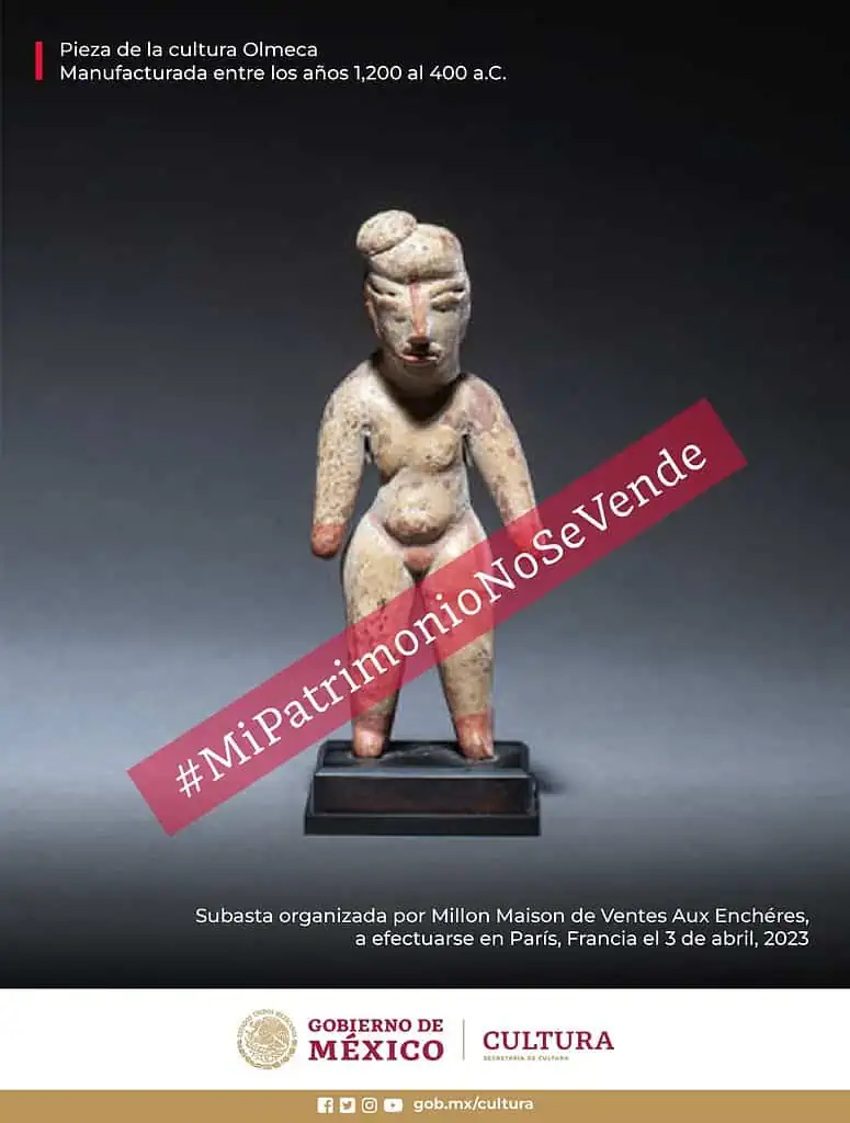 México condena subasta de 83 piezas arqueológicas en Francia