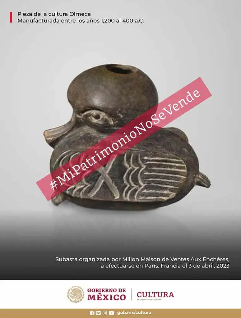 México condena subasta de 83 piezas arqueológicas en Francia