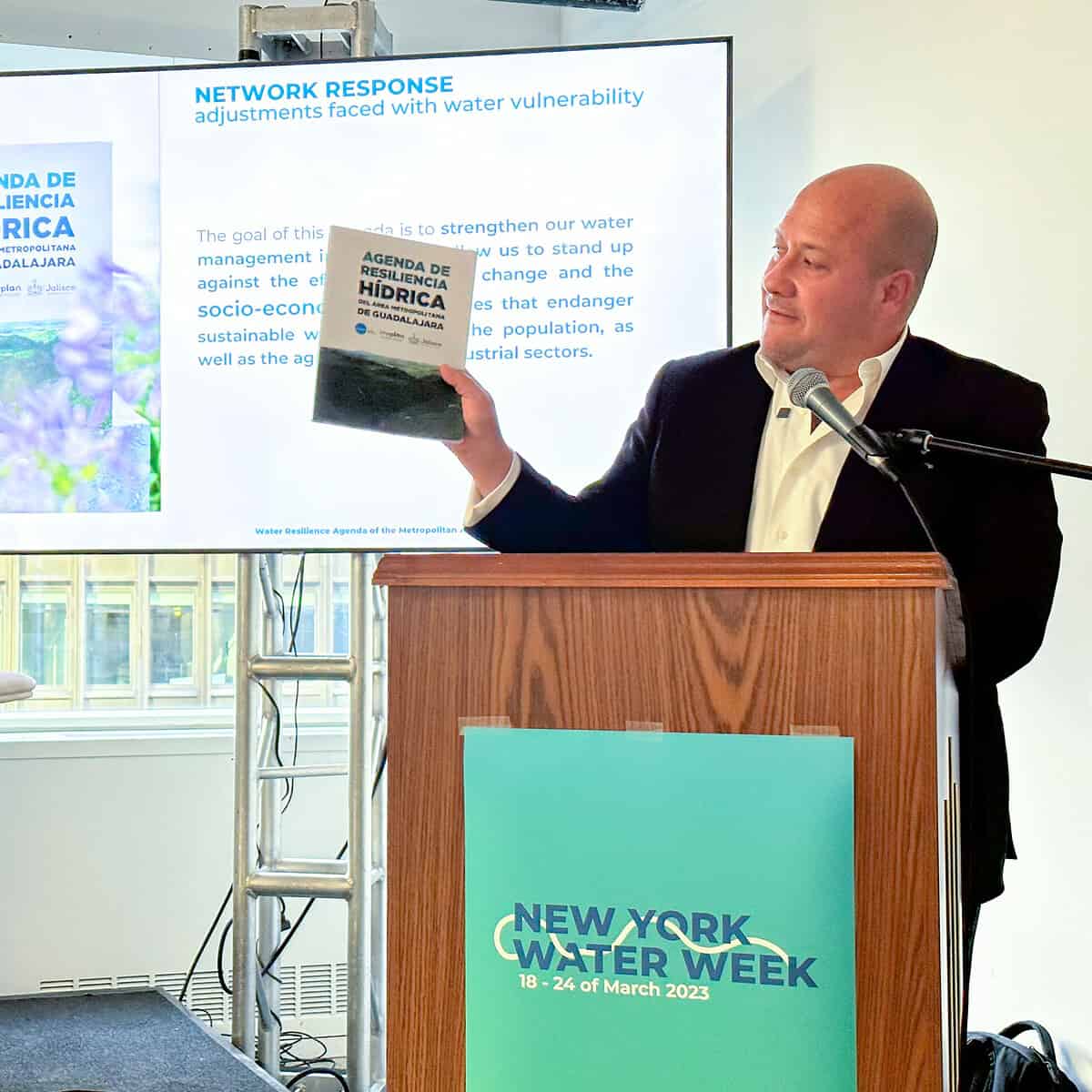 Enrique Alfaro presentó la agenda hídrica de Jalisco en Nueva York