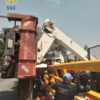Se vuelca grúa en obra de construcción en Santa Fe