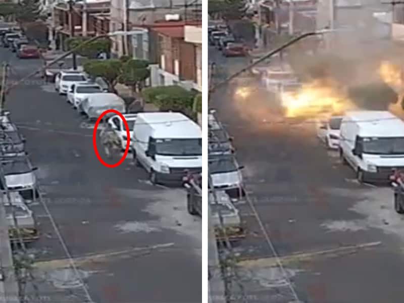 Explosión en Neza casi mata a hombre que pasaba por la calle