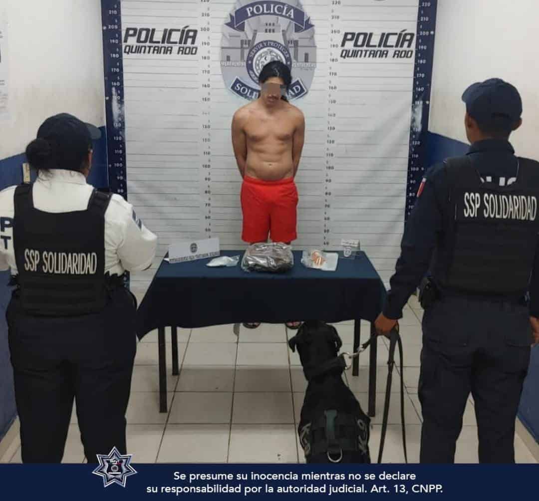 Detienen a un extranjero con droga en Playa del Carmen
