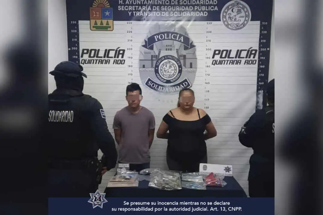 Policías de Solidaridad capturan a una pareja con 80 dosis de droga