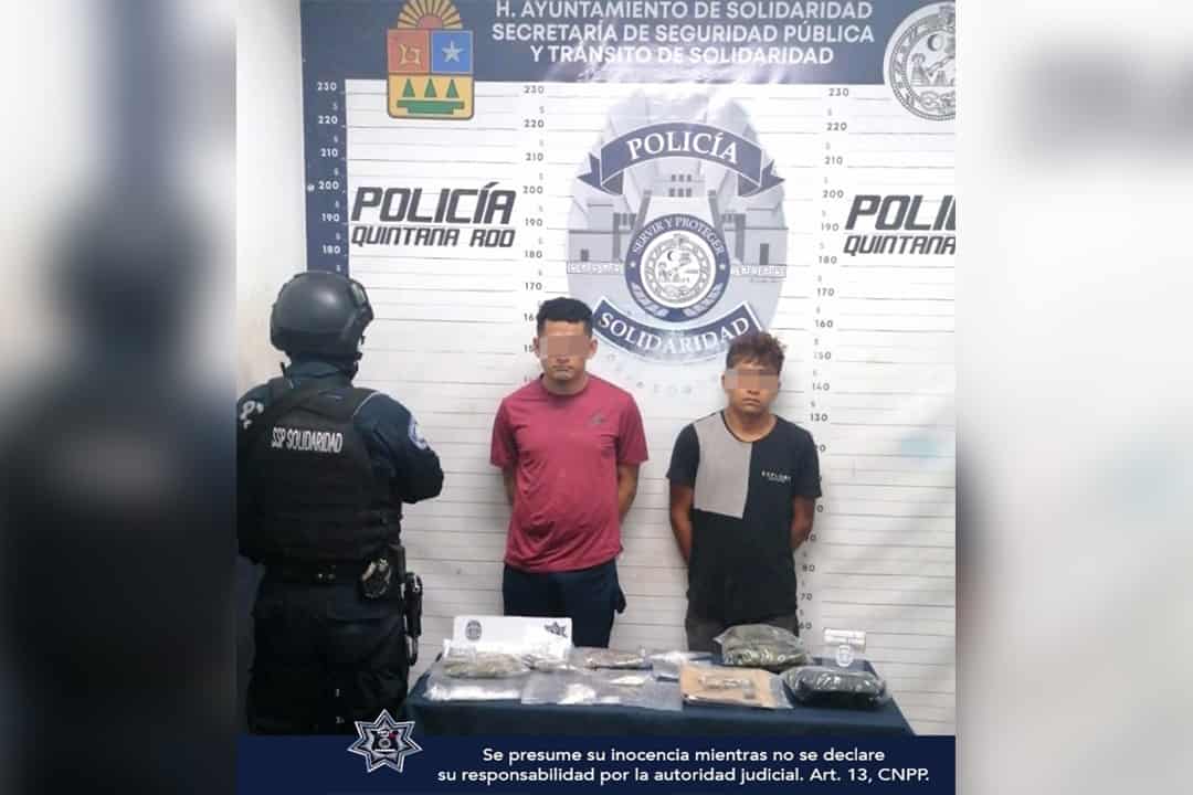 Detienen a cuatro sujetos con drogas en Solidaridad