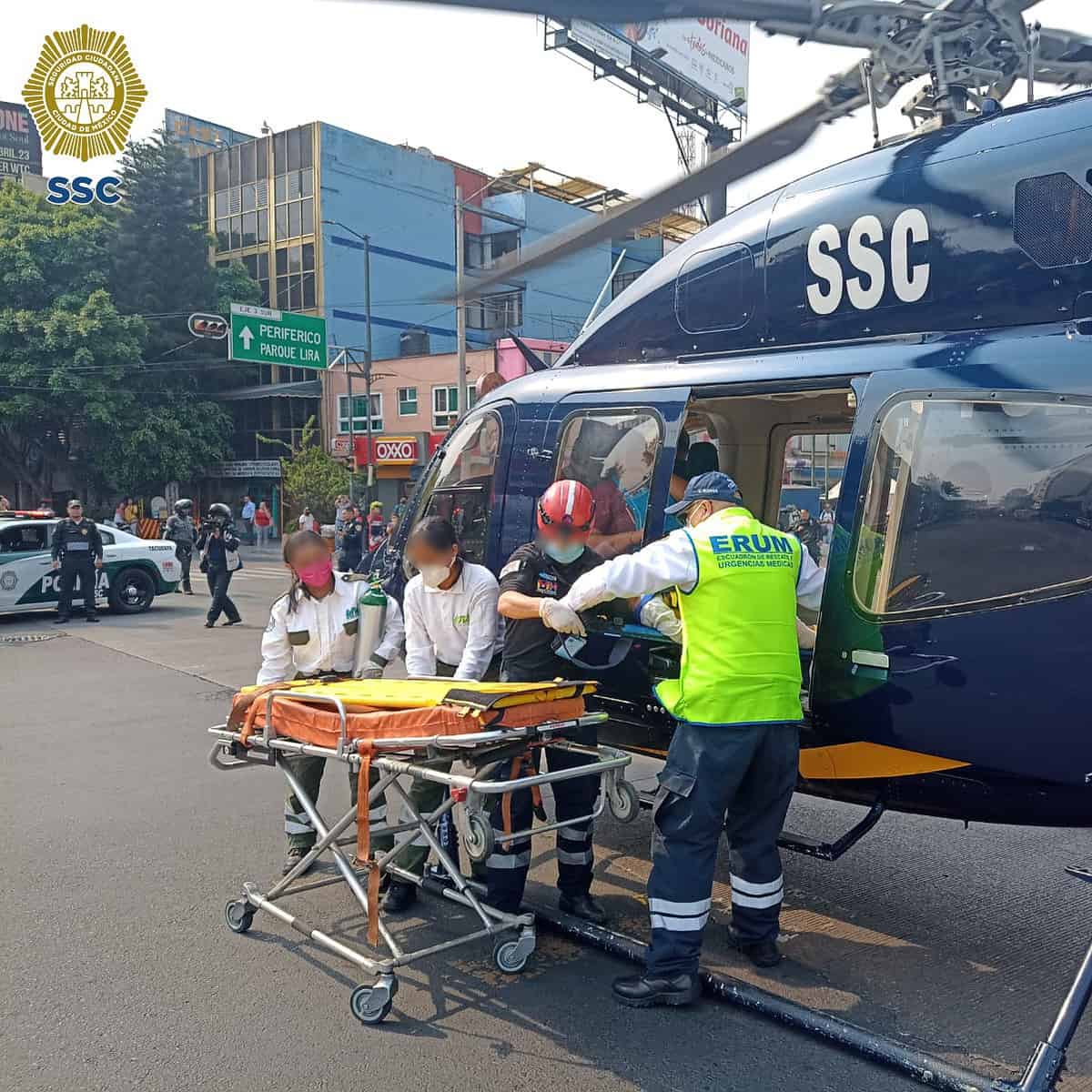 Fueron trasladados en helicóptero dos niños y su mamá lesionados por quemaduras