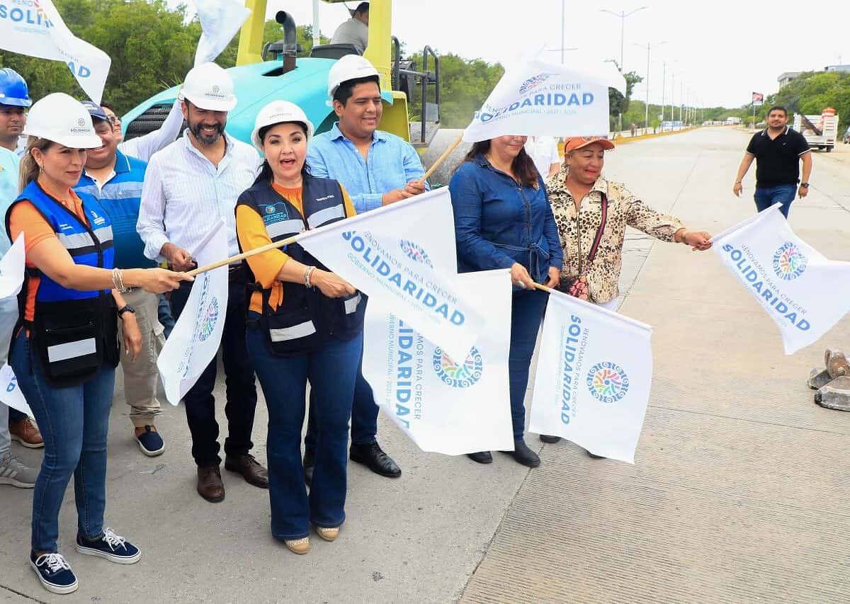 Repavimentan Avenida 115 de Playa del Carmen