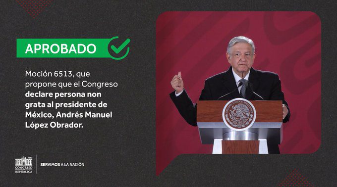 Perú declara a AMLO como persona “no grata”