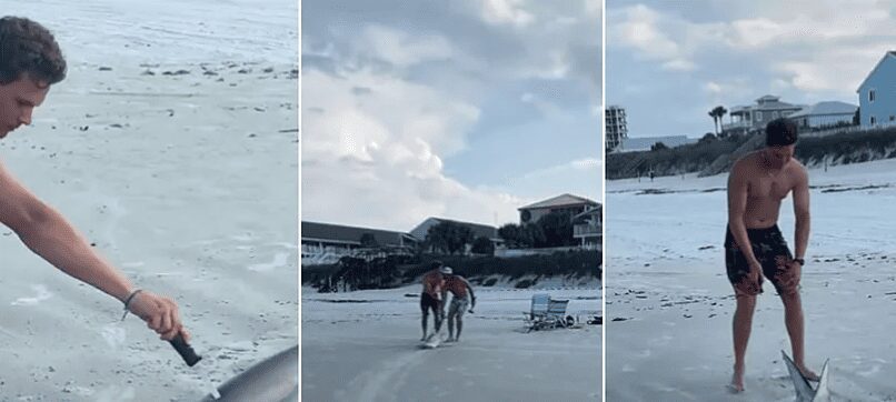 Hombres arrastran y apuñalan a tiburón