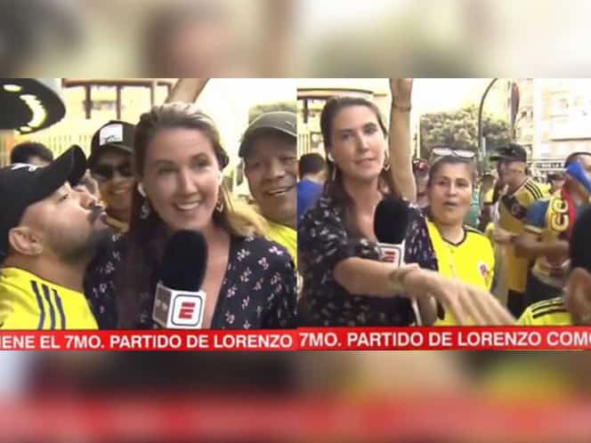 Periodista deportiva es acosada en vivo y pone un alto al aficionado que intentó besarla