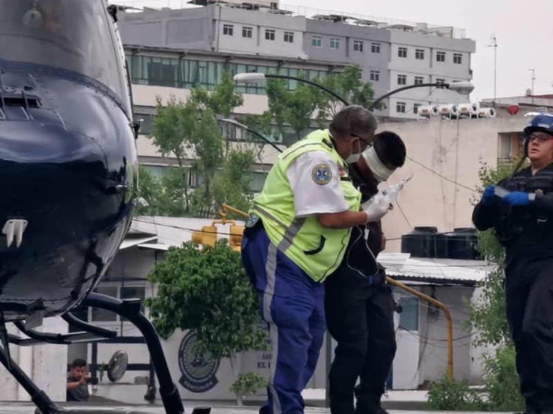 Un policía de la CDMX que fue herido en un enfrentamiento, fue traslado en helicóptero