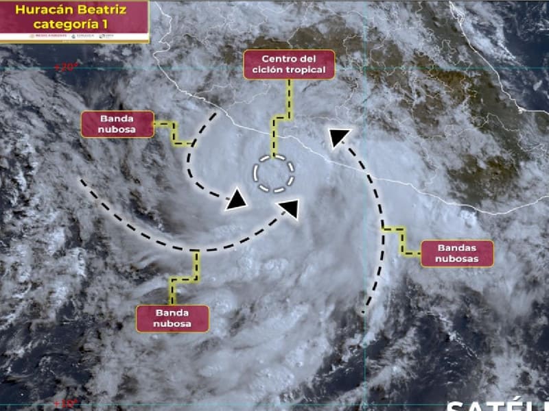 La tormenta tropical ‘Beatriz’ se convierte en huracán categoría 1