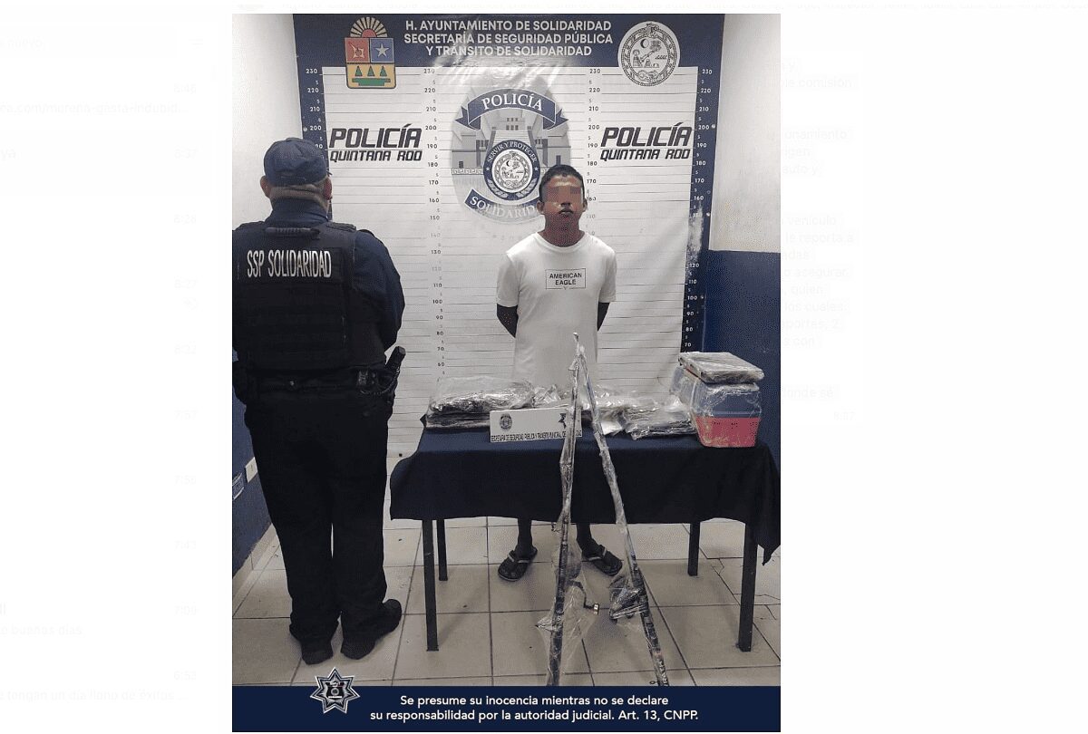 Cae asaltante que daba cristalazos a vehículos en Playa del Carmen