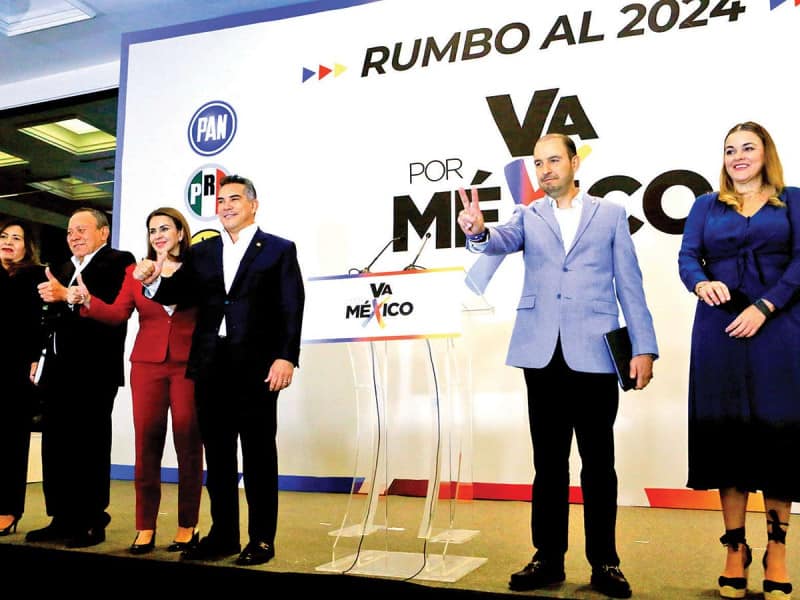 Va por México firma alianza para elegir a su candidato para contender a la presidencia en 2024