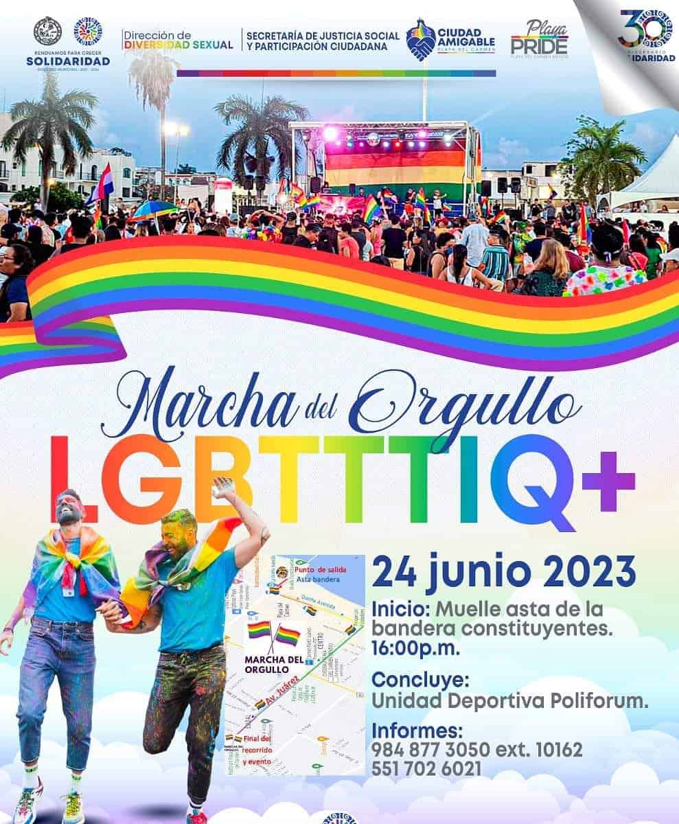 Invitan a marcha del orgullo LGBTTTIQ+ en Playa del Carmen