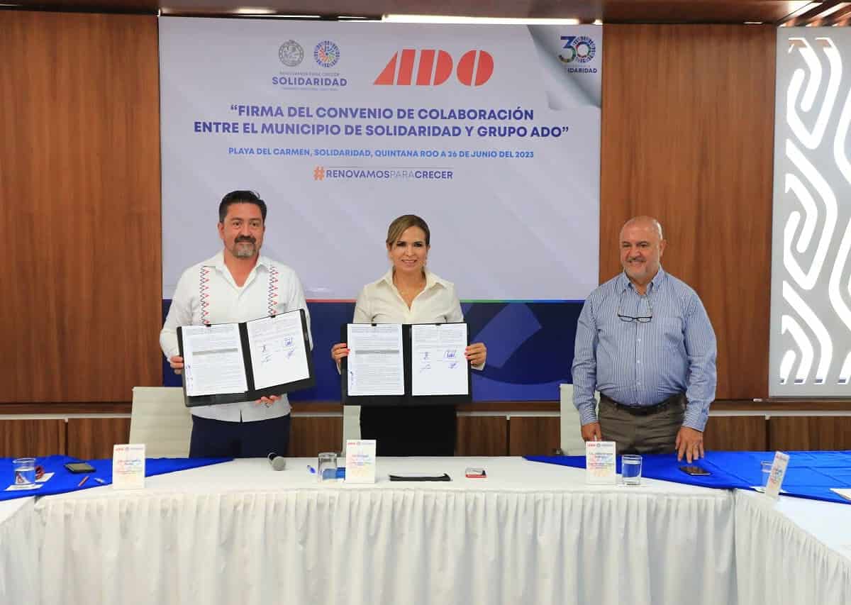 Para promover el turismo, Lili Campos firma convenio con ADO