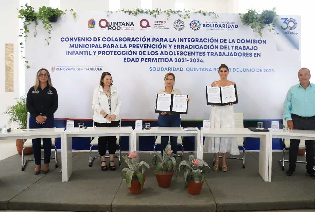 Firman convenio para erradicar el trabajo infantil en Solidaridad