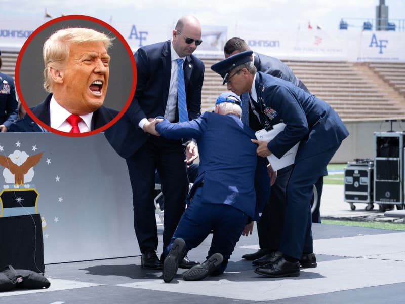 Tras caída de Biden durante ceremonia, Donald Trump reacciona de forma inesperada