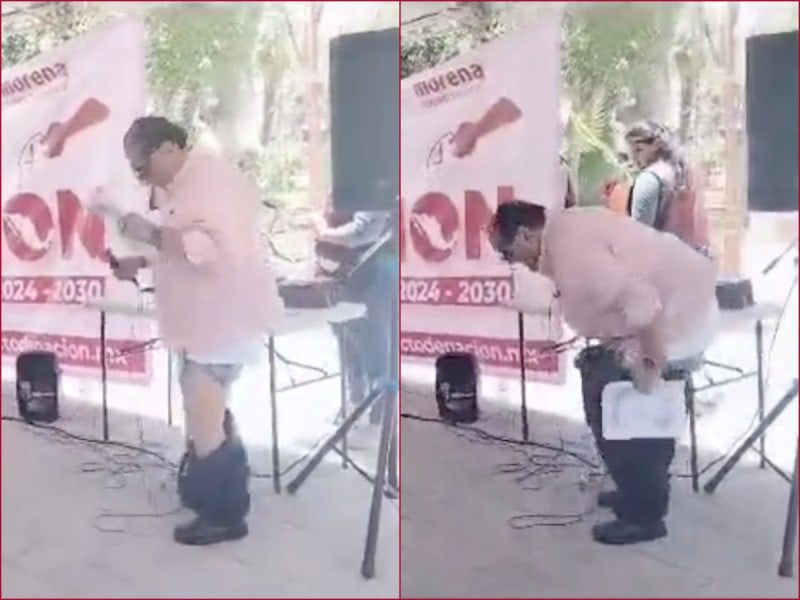 En pleno discurso diputado se queda en calzones