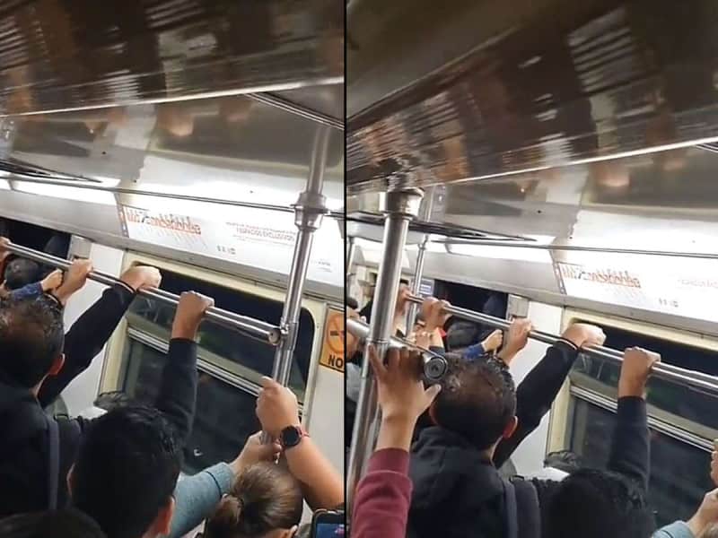 Usuarios comparten vídeo en donde se observa avanzar el metro con las puertas abiertas en la Línea 7
