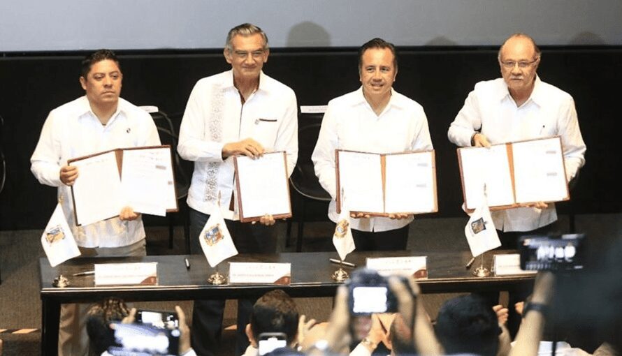 Firman convenio de seguridad regional; Tamaulipas, San Luis Potosí, Veracruz y Nuevo León