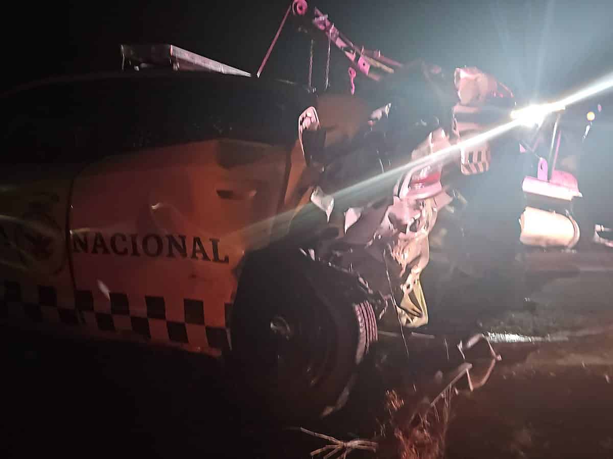 Chocan a patrulla de la Guardia Nacional en Guanajuato