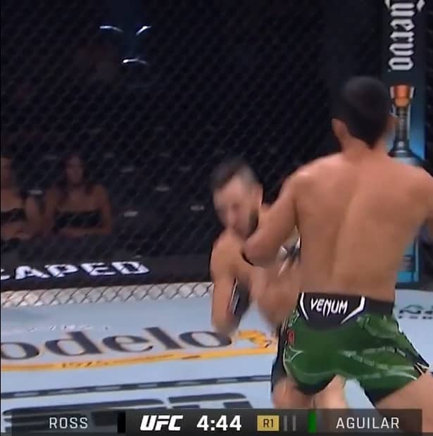 Impactante nocaut del mexicano Jesús Aguilar en UFC 290; derrotó a Ross en 17 segundos