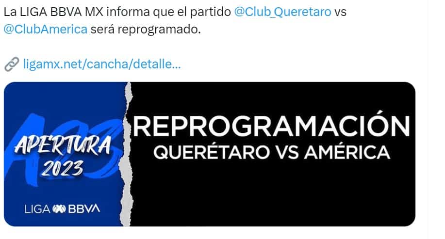 Por el mal estado de la cancha el partido de Querétaro vs América fue pospuesto