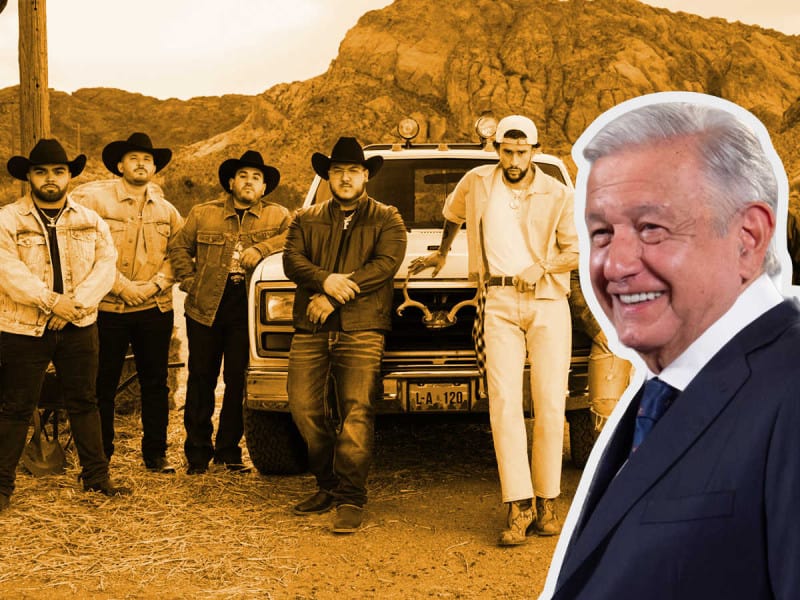AMLO agradece a Grupo Frontera y Bad Bunny por levantar la censura de un vídeo de la Mañanera