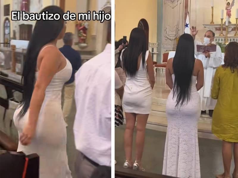 Outfit de mujer en bautizo de su hijo genera controversia… ¿cuál es el atuendo apropiado para un evento de este tipo?