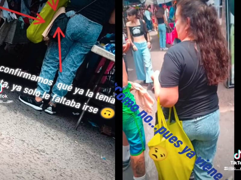 Enfrentan a mujer por robar ropa de paca