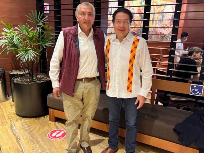 Adán Augusto se reúne con Mario Delgado para evaluar proceso interno de Morena