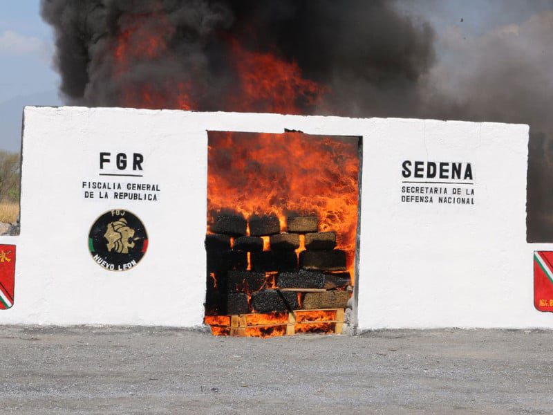 Más de 400 kilos de droga son incinerados en Nuevo León