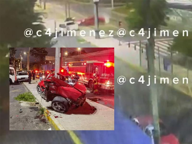Se difunde video que muestra el preciso instante del choque del Camaro en Periférico; el auto quedó destrozado