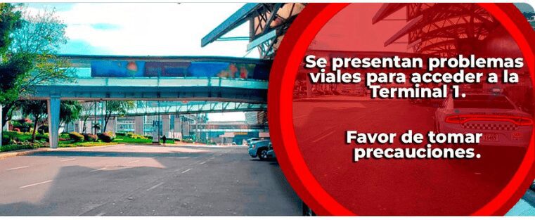 Bloqueo en la CDMX impide accesos a la Terminal 1 AICM