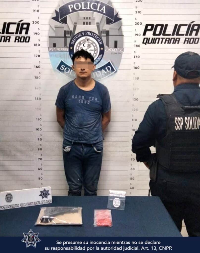 Policía municipal de Solidaridad asegura 70 dosis de narcóticos