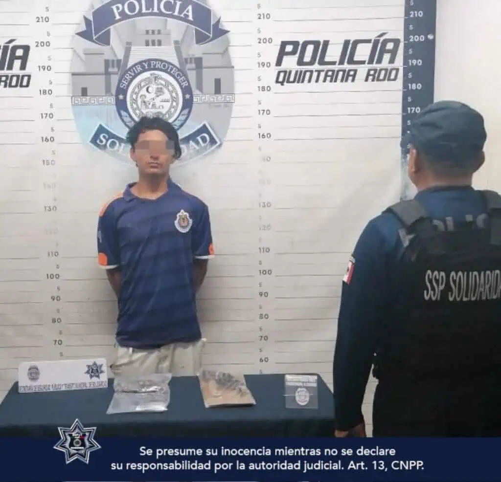 Policías de Solidaridad capturaron a 5 personas con drogas