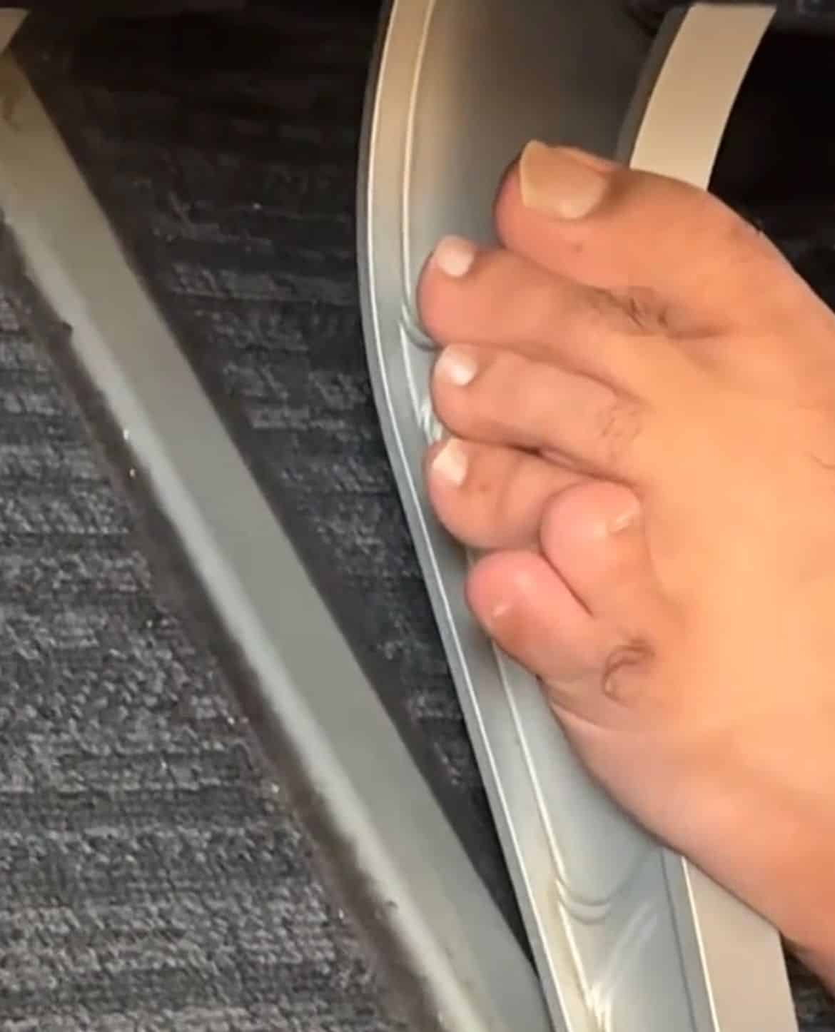 Un pasajero exhibe sus singulares seis dedos peludos en un vuelo