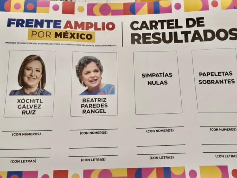 Dan a conocer boleta del Frente Amplio por México