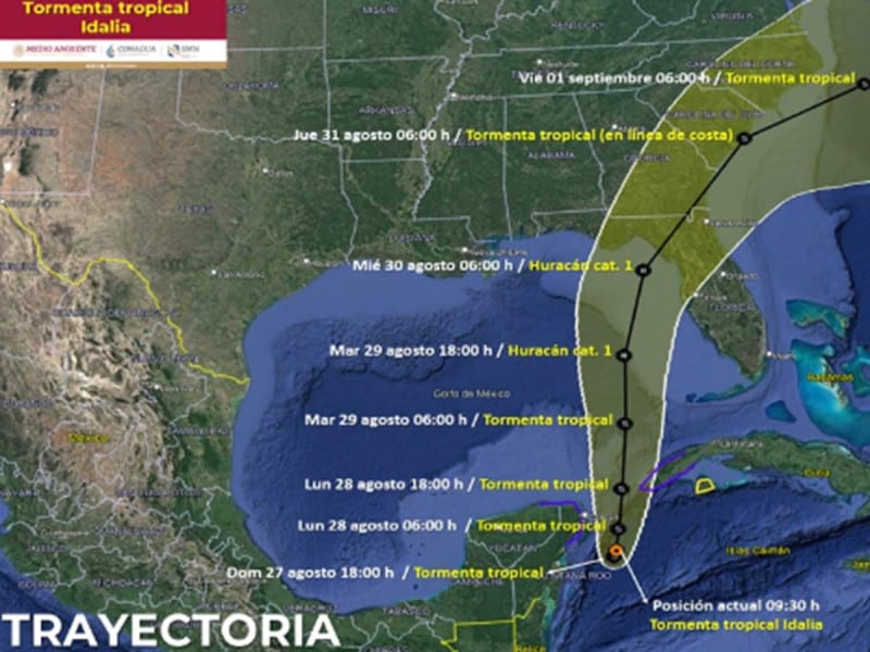 Frente a las playas de Cozumel se forma la Tormenta Tropical Idalia