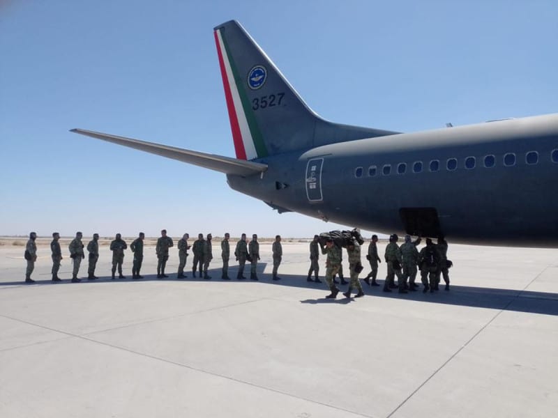 Para combatir la violencia generada en la región fronteriza, arriban más de 1,500 militares a Baja California y Sonora