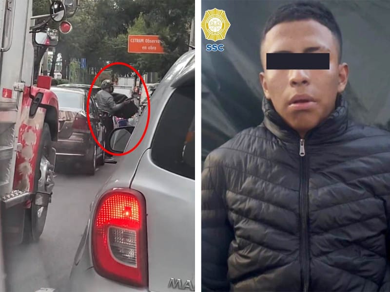Cae asaltante de automovilistas en la CDMX