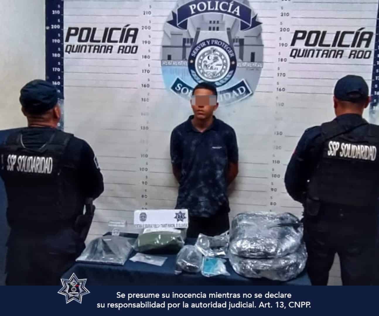 Policías municipales de Solidaridad atrapan a ladrón